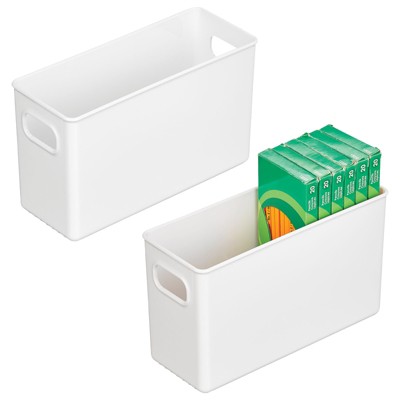 Mdesign Slim Plastic Home Office Storage Organizer Bin, Handles, 10 X 4 ...