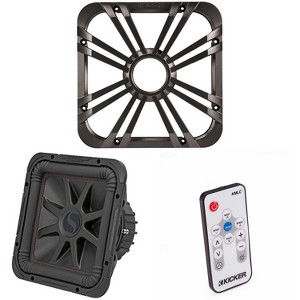 Kicker 45L7R122 L7R 12-Inch (30cm) Subwoofer, Dual Voice Coil, 2-Ohm w/ Charcoal LED Grill & Remote Bundle - 1 of 4