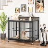 48 Inch Dog Crate Furniture, with 360° Wheels, Adjustable Raised Feeder, Heavy-Duty Dog Cage Side End Table - 2 of 4