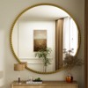 BEAUTYPEAK Round Wall Mirror 24"x24" Antique Beaded Resin Frame Vanity Mirror - 4 of 4