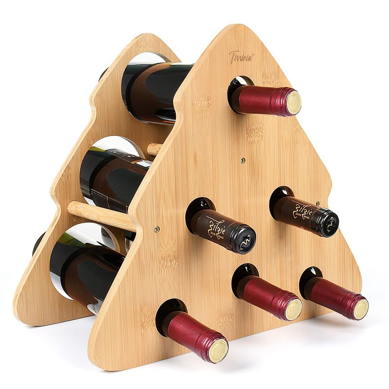 Tirrinia Wine Bottle Rack, Bamboo Wine Holder with Cute Tree Shape for Storage Kitchen Decor, Best Gift for Wine Lovers, 1 of 7