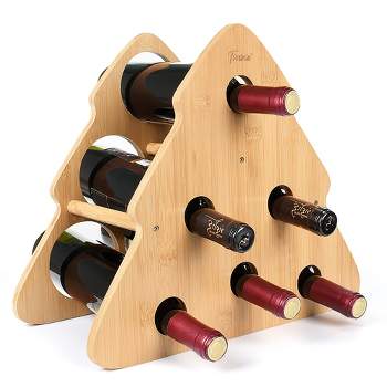 Tirrinia Wine Bottle Rack, Bamboo Wine Holder with Cute Tree Shape for Storage Kitchen Decor, Best Gift for Wine Lovers