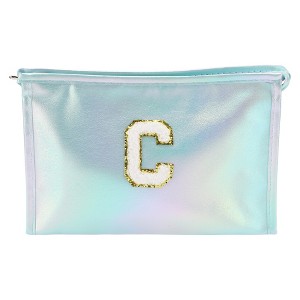 Unique Bargains Women's Letter C Makeup Bag Blue 1 Pc - 1 of 3