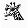 Sup? Giraffe with Sunglasses Adult Long Sleeve Hoodie - 2 of 2