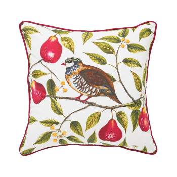 C&F Home Partridge In A Pear Tree Printed & Embellished Throw Pillow