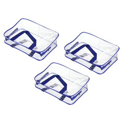 Unique Bargains PVC Transparent Toiletry Bags Cosmetic Pouch with Zipper and Handle Strap