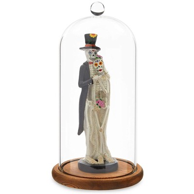Clear Glass Cloche Dome with Wooden Base, 11 Inches