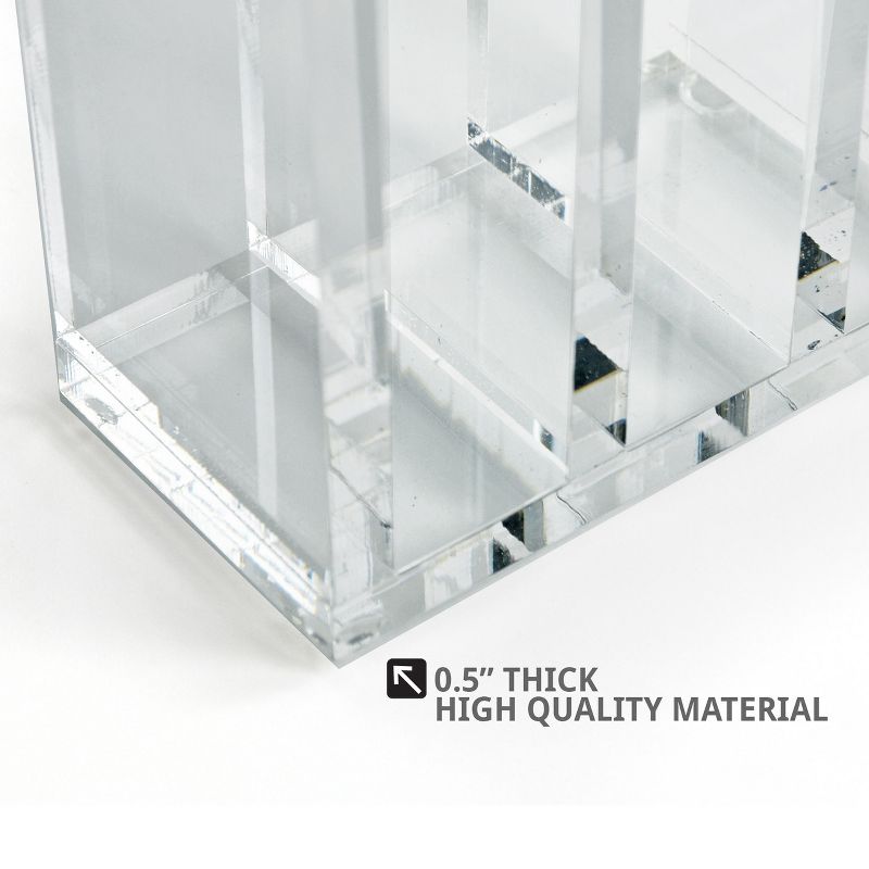Azar Displays Clear Acrylic Bookend and Desk File Sorter, Thick Acrylic, 2 Pack, 5 of 9