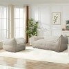Teddy Lazy Sofa Bean Bag Couch, Comfy Lazy Sofa Chair with Ottoman for Adults, Single Seat or Love Seat for Living Room, Apartment – Cuddlewood - 2 of 4