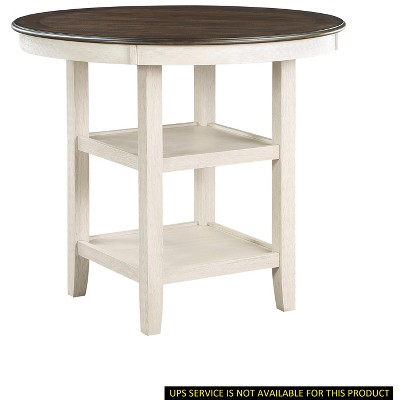 Xiyuyeu Round Dining Table Transitional Style Counter Height Table With ...