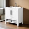 30" Bathroom Vanity with Sink, Multi-functional Bathroom Cabinet with Doors and Drawers, Solid Frame and MDF Board - Leovsnove - 2 of 4