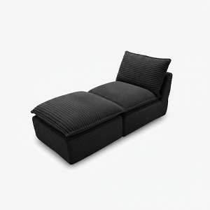 Dexmalle Modern Corduroy Cloud Sofa,Dark Gray - 1 of 4
