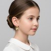 Guili 14K Yellow Gold Plated Bow Dangling Earrings with Ruby Cubic Zirconia for Kids Offering a Stylish Sophisticated Jewelry Option - 3 of 3