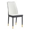 AZL1 Life Concept Accent Chairs 4 Dining Chair Set, High Back Seat PU Material and Sturdy Black Leg Chair for Dining Room, White, 16.7"*17"*36.4" - 2 of 4