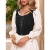 Acekool Women’s Vintage Lace-Up Corset Vest – Floral Embroidered, Sleeveless Pirate Waistcoat, Adjustable Boho Festival Top - 4 of 4