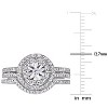 EVERLY JEWELRY | Sterling Silver 1/4 CT TW Diamond Halo Split Shank Bridal Set - 4 of 4