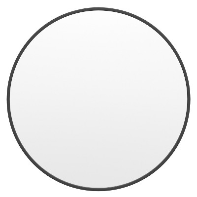 30" Black Round Metal Frame Accent Wall Mirror