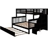 TiramisuBest Stairway Twin-Over-Full Bunk Bed with Twin size Trundle,Storage and Guard Rail for Bedroom,Dorm,for Adults Gray - 4 of 4