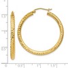 Black Bow Jewelry 3mm, 14k Yellow Gold Diamond-cut Hoops, 35mm (1 3/8 Inch) - 3 of 4