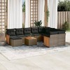 vidaXL 11 Piece Patio Sofa Set with Cushions Gray and Dark Gray Poly Rattan - 2 of 4