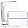 Hamilco Card Stock Blank Cards and Envelopes - Flat 4.5" x 6.25" A6 Linen White Cardstock Paper 100 Pack - 2 of 4