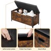 Whizmax Storage Chest, Wooden Storage Bench, Entryway Shoes Bench with 2 Safety Hinges, Retro Storage Trunk for Living Room, Bedroom, Brown - 2 of 4