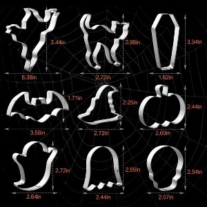Halloween Cookie Cutters, 9-Piece Stainless Steel Set for Holiday Baking - 1 of 4