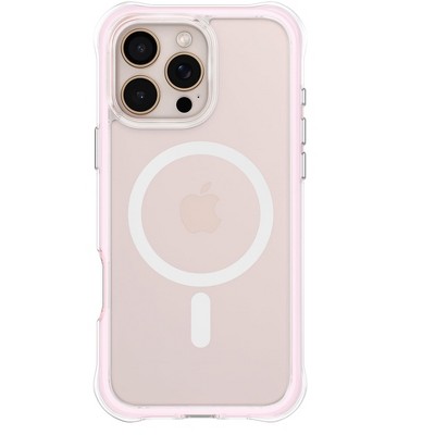 BONGEEK Air Case for iPhone 16 Pro Max Clear, Compatible with MagSafe, Military-Grade Drop Protection Cover with Built-in Air-Pink