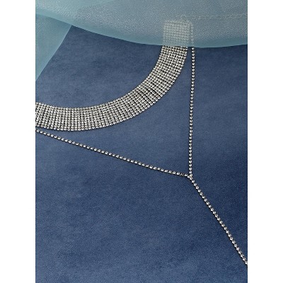 SOHI Women's Metallic Silver The Bijou Multi-Layer Necklace