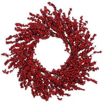 Northlight 22" Unlit Red Berries Artificial Christmas Wreath