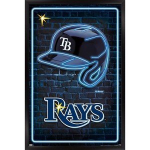 Trends International MLB Tampa Bay Rays - Neon Helmet 23 Framed Wall Poster Prints - 1 of 4
