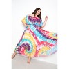 Slickblue Plus Size Off-Shoulder Tie Dye Pleated Maxi Dress, Multi-Hot Pink/Blue, Stretch Fabric, 1XL-3XL - 3 of 4