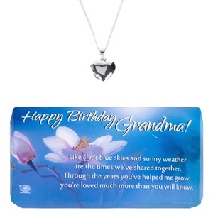 Dicksons Happy Birthday Grandma Heart Locket Women's 18 Inch Silver Tone Metal Plated Pendant Necklace in Jewelry Box with Sentiment Card - 1 of 4