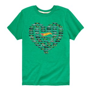 Boys' - Hot Wheels - Valentine's Hot Wheels Heart Short Sleeve Graphic T-Shirt - 1 of 4