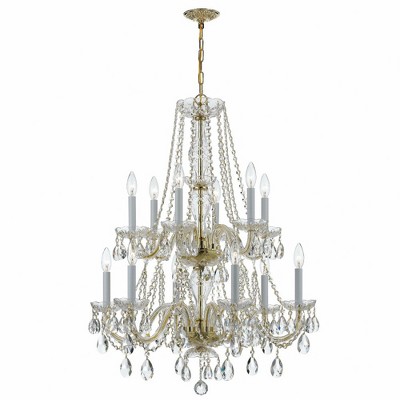 Crystorama Lighting Traditional Crystal 12 - Light Chandelier in  Polished Brass