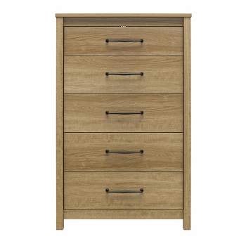 Ameriwood Home Augusta 5 Drawer Tall Dresser with Easy SwitchLock™ Assembly