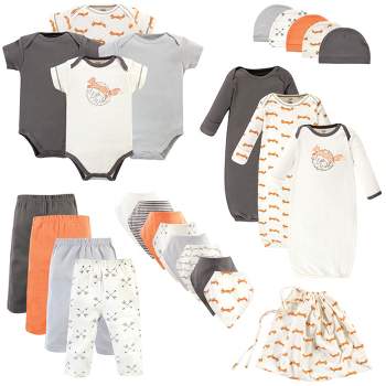 Touched by Nature Baby Boy Organic Cotton Layette Set and Giftset, Fox, 0-6 Months