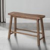 Royal Hampton 33 Inch Saddle Seat Bench with Angled Frame, Sandblasted Acacia Wood Construction - 4 of 4