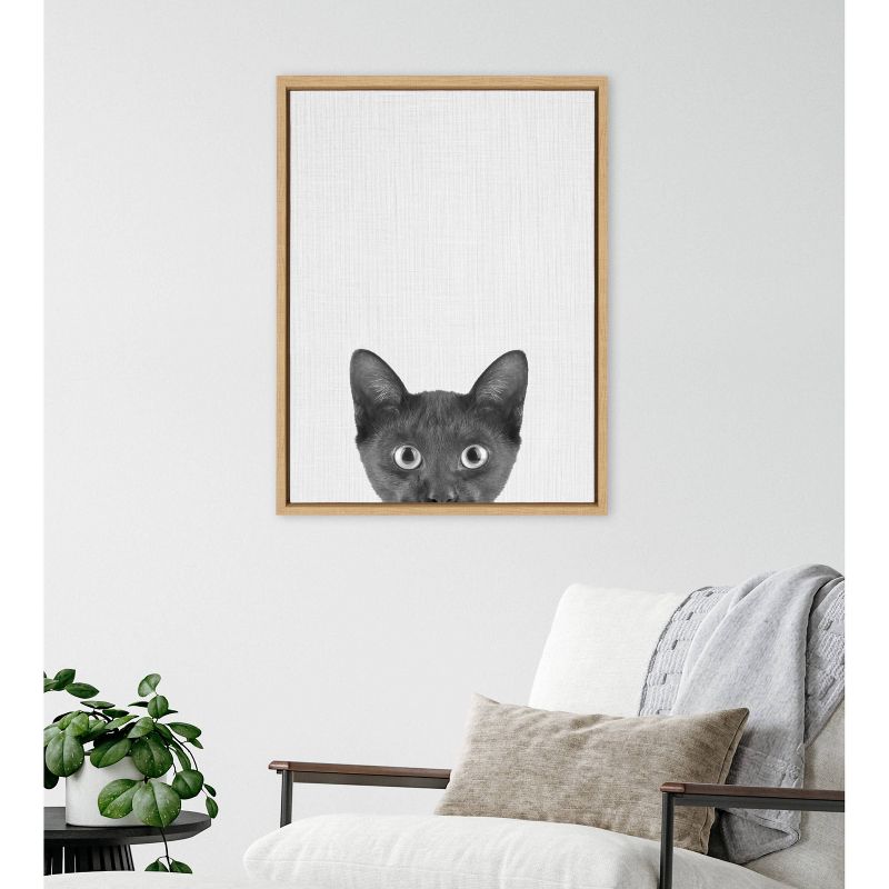 Kate &#38; Laurel All Things Decor 18&#34;x24&#34; Sylvie Black Cat Framed Canvas Wall Art by Simon Te of Tai Prints, 5 of 6