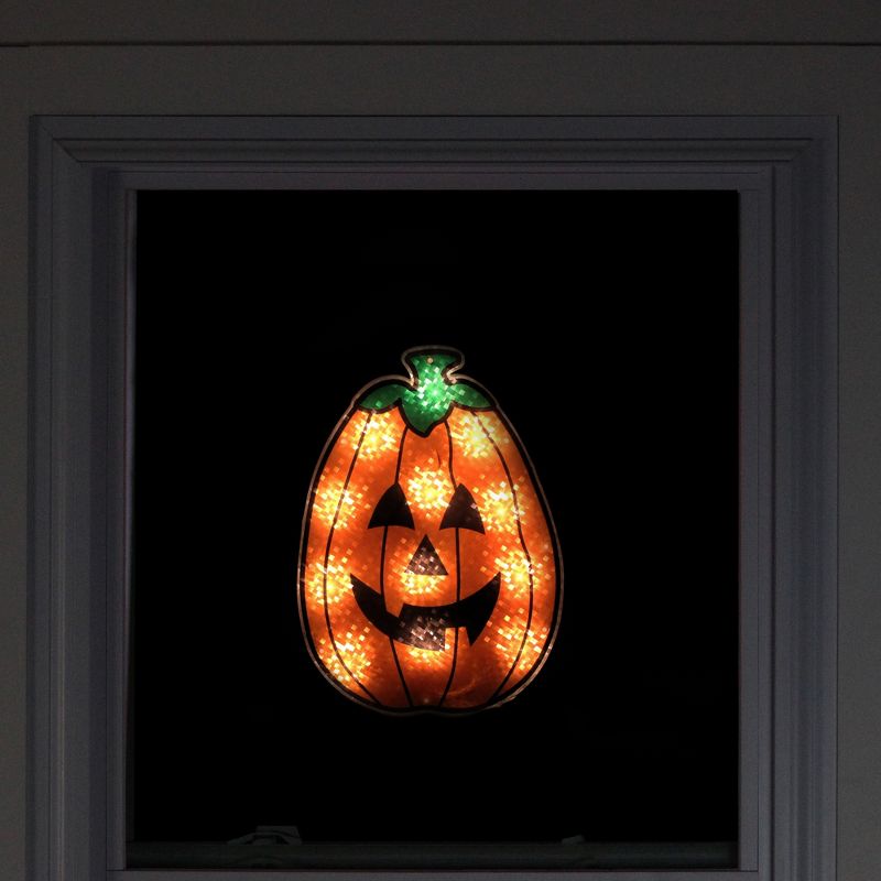 Northlight 12" Lighted Jack-O-Lantern Halloween Window Silhouette Decoration, 3 of 5