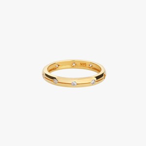 Bearfruit Jewelry Sterling Silver 18k Gold Plated Sabrina Paved Band Ring - 1 of 4