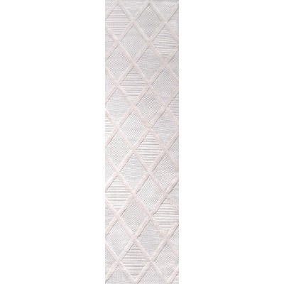 Mediterranean Ivory Trellis 2x8 Indoor/Outdoor Synthetic Rug