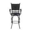 30" Big and Tall Tara Faux Leather Swivel Seat Barstool Black/Gray - Powell Company: Metal Frame, Foam Cushioned, Fixed Height - 3 of 4