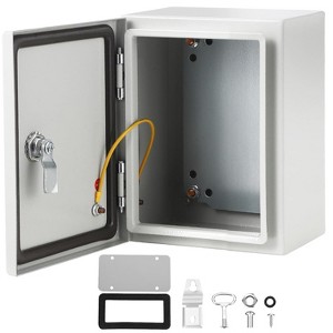 Outdoor Electrical Box, Steel Enclosure, IP66 Waterproof & Dustproof, Electrical Junction Box with Mounting Plate for Indoor Outdoor Use - 1 of 4