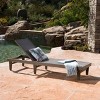 Acacia Wood Outdoor Lounge Chair with Mesh Seat,Patio Lounger for Sunbathing or Reading,Modern Poolside Chaise Lounge Chair-Coolbibila - 2 of 4