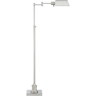 Elegant Adjustable Pharmacy Floor Lamp in Brushed Nickel