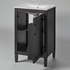 20" Bathroom Vanity with Ceramic Sink, Free-Standing Modern Vanity Cabinet with Adjustable U-Shaped Shelf and Dual Door Shelves - 4 of 4