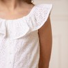 Hope & Henry Girls' Ruffle Collar Button Front Eyelet Romper, Toddler - 3 of 4