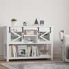 46" Farmhouse Console Table ¨C White Sliding Barn Door Sofa Table (for Living Room/Entryway/Foyer) - 2 of 4