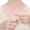 Sophisticated Sterling Silver Necklace with Lustrous White Gold Plating and a Stunning Abalone Pendant - 3 of 4